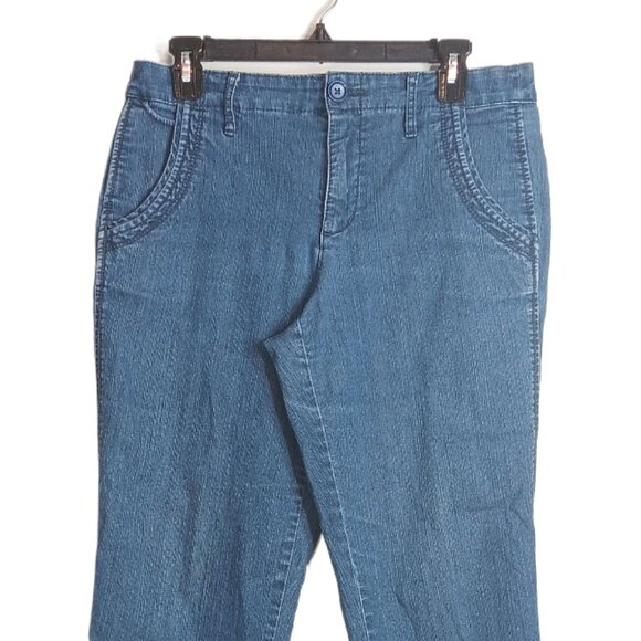 Westbound Straight Crop Jeans Womens 8 Medium Wash Mid Rise Stretch Denim - Picture 2 of 4